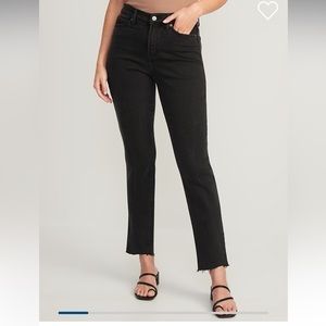 Old Navy High Waisted OG Straight Cut Off Black Jean